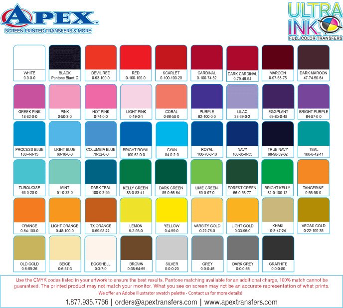 Ultra Ink Swatches