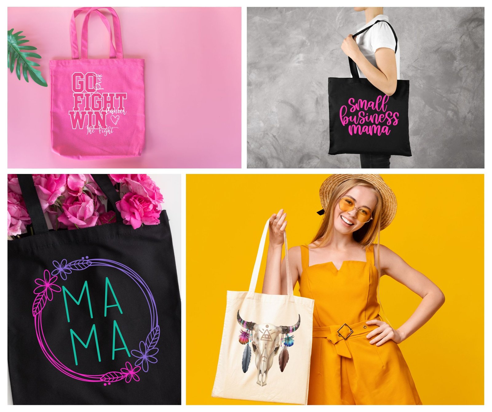 Heat Transfers printed on tote bags
