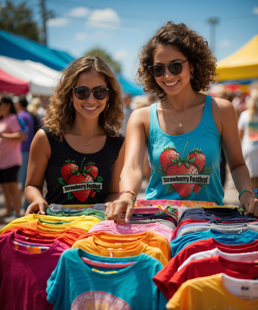 Festival Workers Selling T Shirts