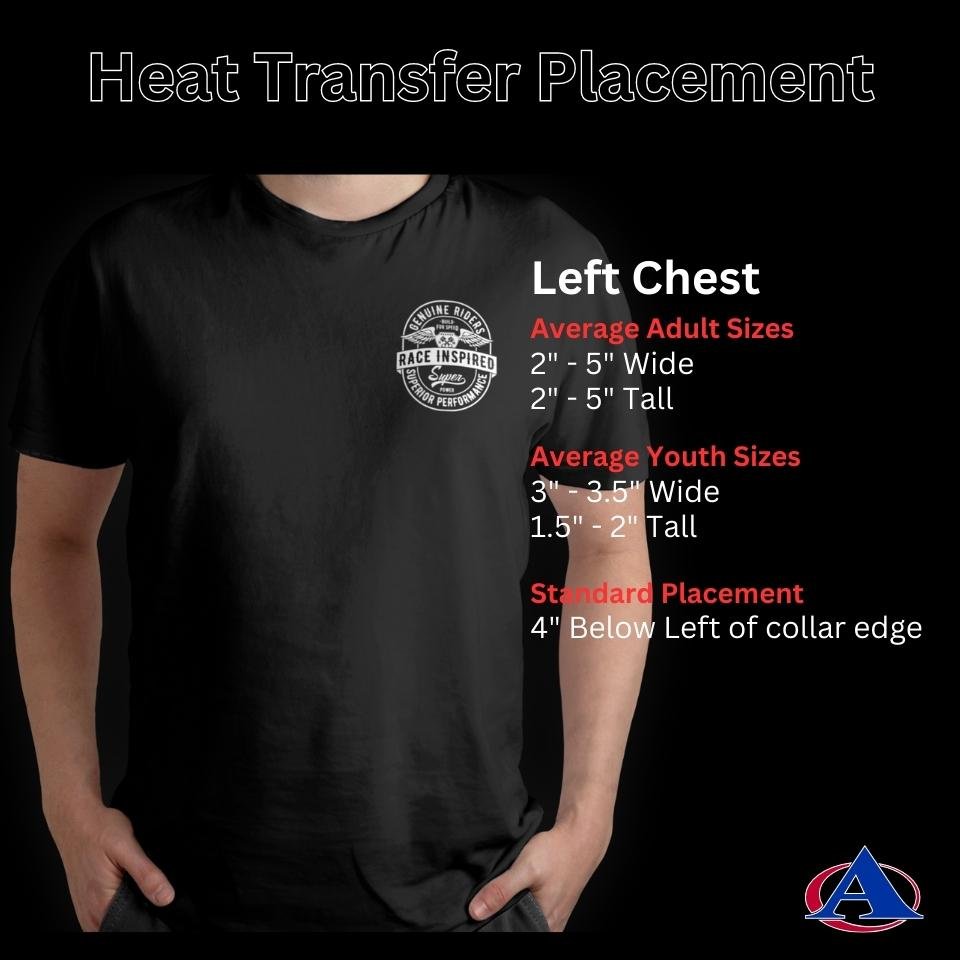 Heat Transfer Placement Left Chest