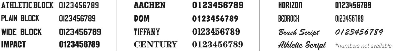 Vinyl Names Numbers